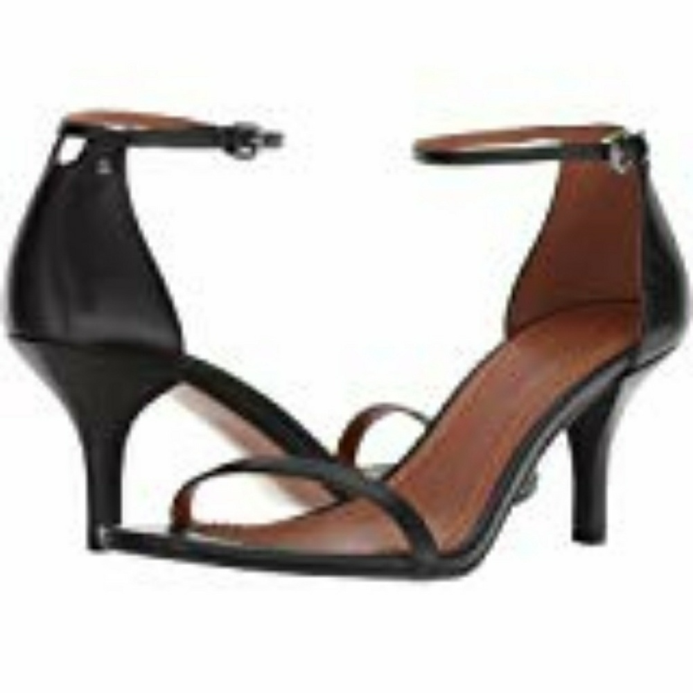 Coach Women's Heeled Sandal Black Leather 10 M US